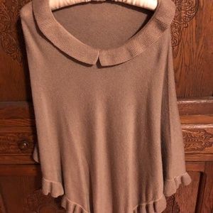Beige Cashmere Poncho-one size fits all